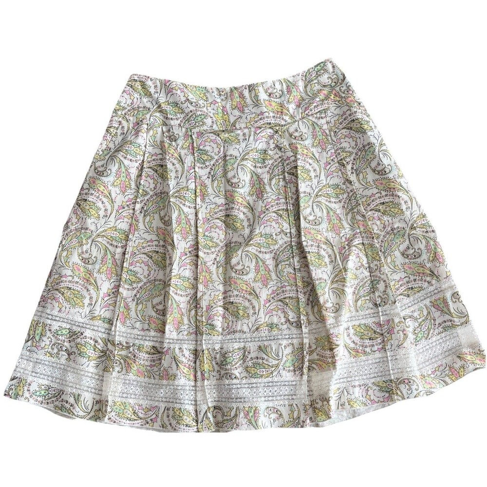 Oscar De La Renta Designer Vintage Skirt Size 8 A-line Paisley Pastel